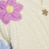 Mini Girls Cream Knitted Flowear Cardigan
