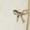 Mini Girls Cream Quilted Collar Jacket