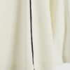 Mini Girls Cream Ribbed Zip Polo Dress
