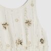 Mini Girls Cream Scalloped Beach Dress