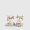 Mini Girls Cream T-Bar Bow Mary Jane Shoes