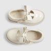 Mini Girls Cream T-Bar Bow Mary Jane Shoes