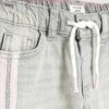 Mini Girls Grey Pull On Stripe Wide Leg Jeans