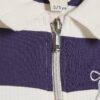 Mini Girls Navy Stripe Bow Polo Dress