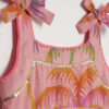 Mini Girls Orange Palm Print Dress