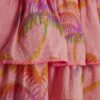 Mini Girls Orange Palm Print Dress