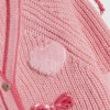 Mini Girls Pink 3D Heart Bows Cardigan