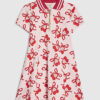 Mini Girls Pink Cherry Fit And Flare Dress