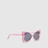 Mini Girls Pink Confetti Butterfly Sunglasses