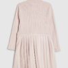 Mini Girls Pink Faux Leather Pleated Dress