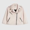 Mini Girls Pink Faux Suede Biker Jacket