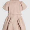Mini Girls Pink Faux Suedette Prom Dress
