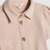 Mini Girls Pink Faux Suedette Prom Dress
