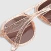 Mini Girls Pink Glitter Aviator Sunglasses