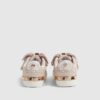 Mini Girls Pink Monogram Velcro Bow Trainers