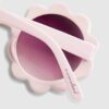Mini Girls Pink Pearlized Flower Sunglasses