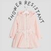 Mini Girls Pink Peplum Hooded Raincoat