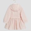 Mini Girls Pink Peplum Hooded Raincoat