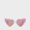 Mini Girls Pink Rainbow Heart Sunglasses