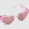 Mini Girls Pink Rainbow Heart Sunglasses