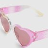 Mini Girls Pink Rainbow Heart Sunglasses