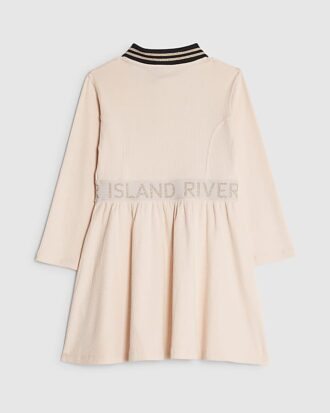Mini Girls Pink RI Ribbed Dress