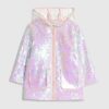 Mini Girls Pink Sequin Raincoat