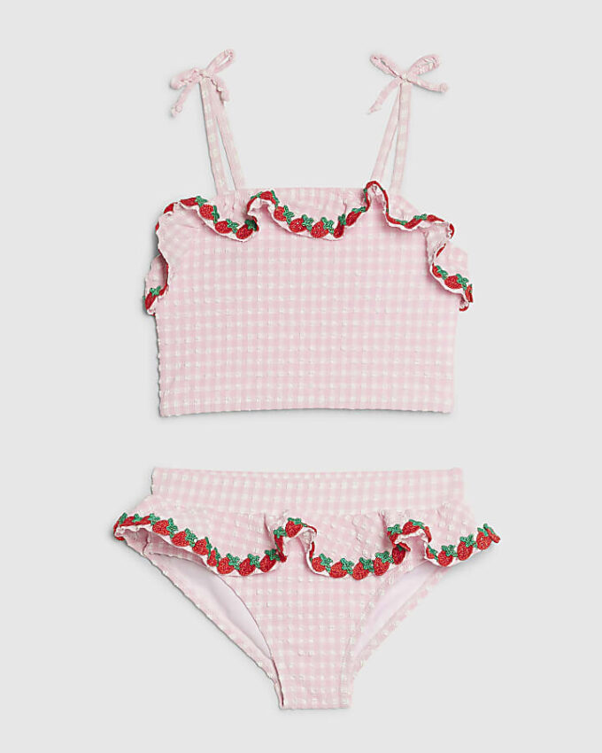 Mini Girls Pink Strawberry Tankini Set Mini Girls Pink Strawberry Tankini Set
