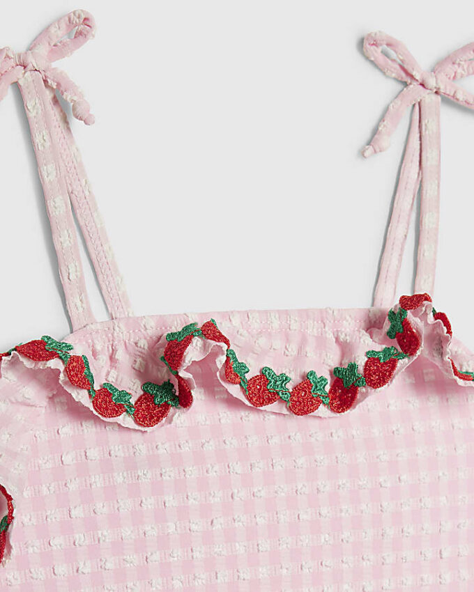 Mini Girls Pink Strawberry Tankini Set Mini Girls Pink Strawberry Tankini Set