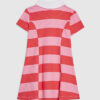 Mini Girls Pink Stripe Bow Polo Dress