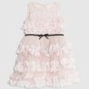 Mini Girls Pink Tiered Tulle Dress