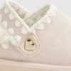 Mini Girls Pink Whipstitch Strap Slippers