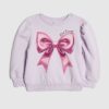 Mini Girls Purple Bow Sweatshirt