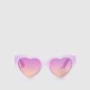 Mini Girls Purple Ombre Heart Sunglasses