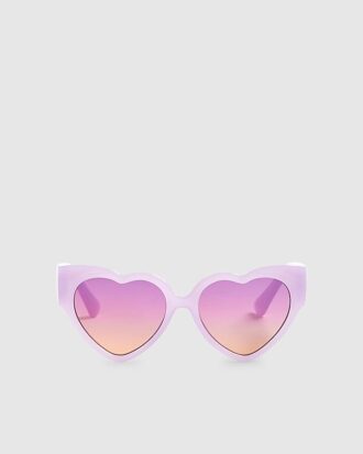 Mini Girls Purple Ombre Heart Sunglasses