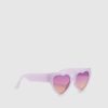 Mini Girls Purple Ombre Heart Sunglasses