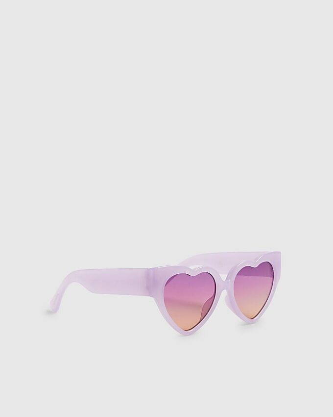 Mini Girls Purple Ombre Heart Sunglasses
