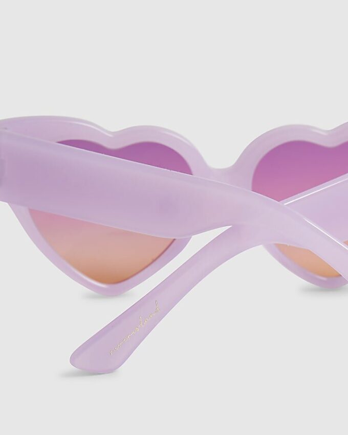 Mini Girls Purple Ombre Heart Sunglasses