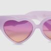 Mini Girls Purple Ombre Heart Sunglasses