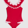 Mini Girls Red Heart Frill Swimsuit