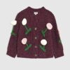 Mini Girls Red Tulip Cardigan