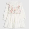 Mini Girls White Floral 2in1 Shirt Dress