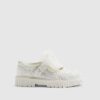Mini Girls White Glitter Bow Mary Jane Shoes