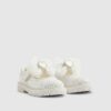 Mini Girls White Glitter Bow Mary Jane Shoes