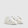 Mini Girls White Monogram Velcro Bow Trainers