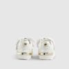 Mini Girls White Monogram Velcro Bow Trainers