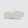 Mini Girls White Monogram Velcro Bow Trainers