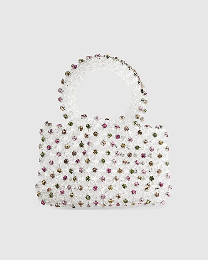Multi Colour Diamante Beaded Clutch Bag