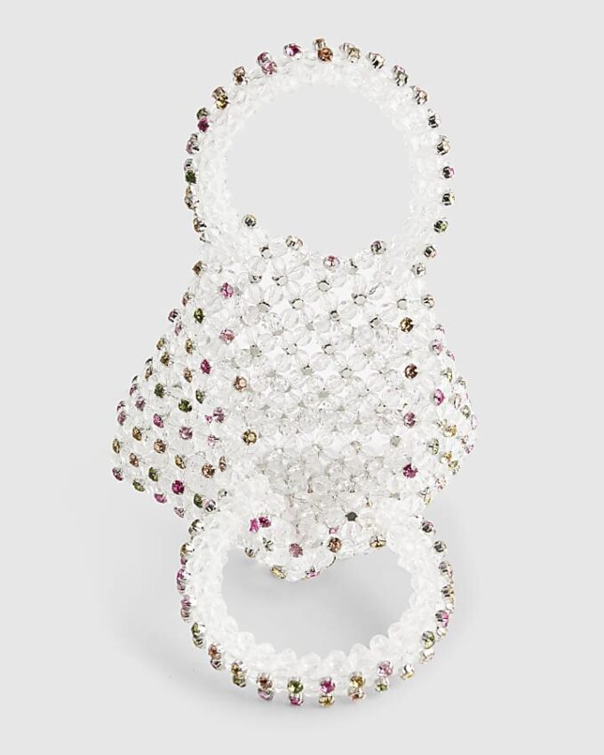 Multi Colour Diamante Beaded Clutch Bag