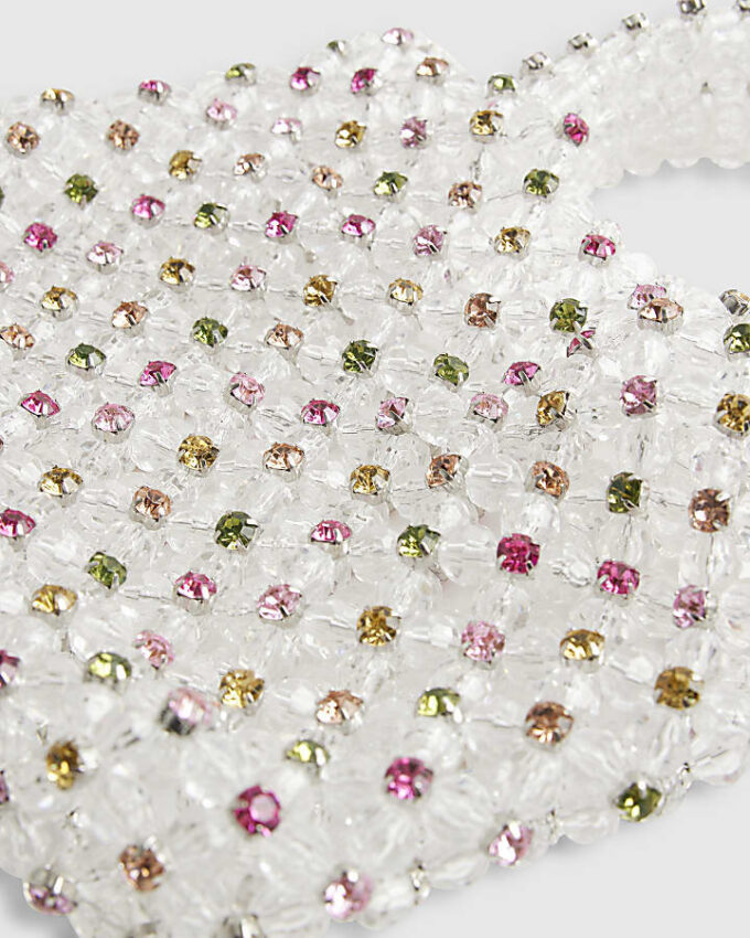Multi Colour Diamante Beaded Clutch Bag